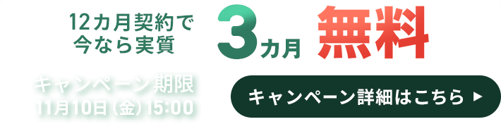 年契約で実質3カ月無料キャンペーン